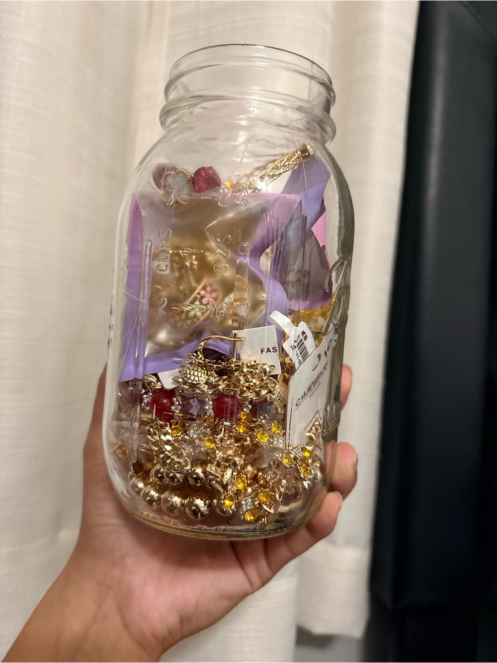 Mystery jewelry jar with gold plate items